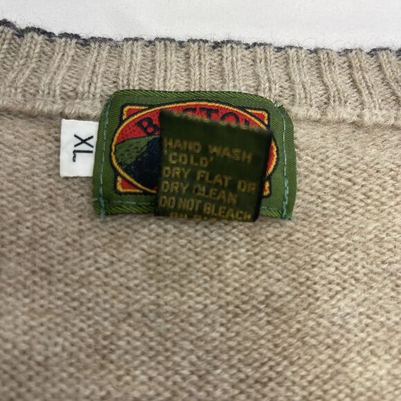 VTG Boston Trader Argyle Sweater Vest Men's XL Multicolor Wool Leather Buttons - Picture 4 of 9